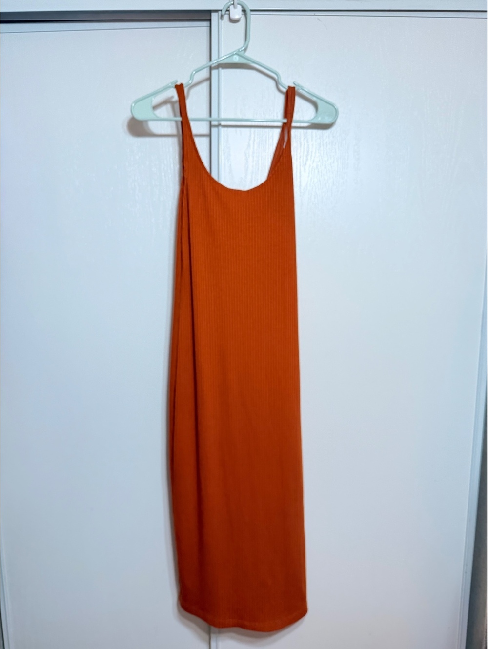 Urban Outfitters Women’s M Rust Orange Ribbed Midi Tank Dress Stretch